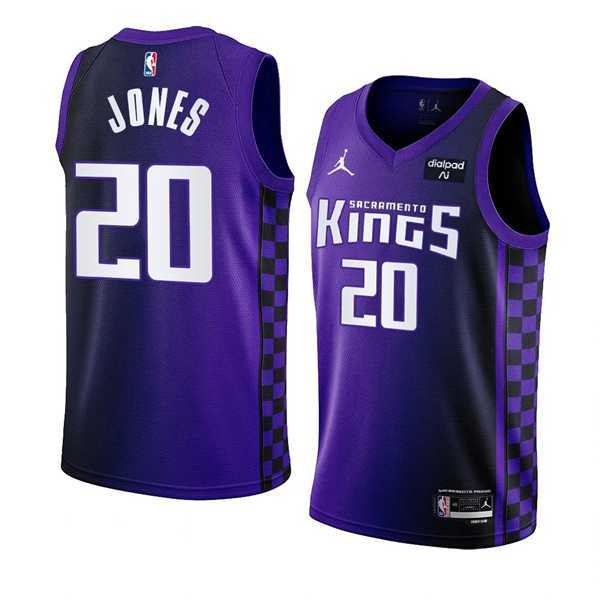 Mens Sacramento Kings #20 Colby Jones Purple 2023-24 Statement Edition Swingman Stitched Jersey Dzhi->sacramento kings->NBA Jersey